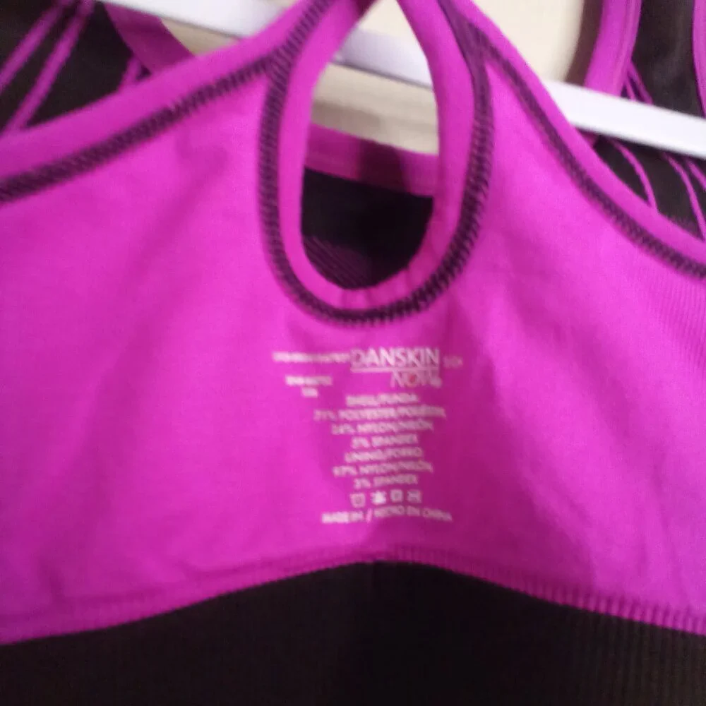 Danskin Now Sports Bra Women S Active Athletic Workout Purple Black